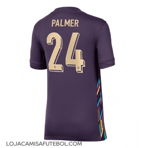 Camisa de Futebol Inglaterra Cole Palmer #24 Equipamento Secundário Mulheres Europeu 2024 Manga Curta